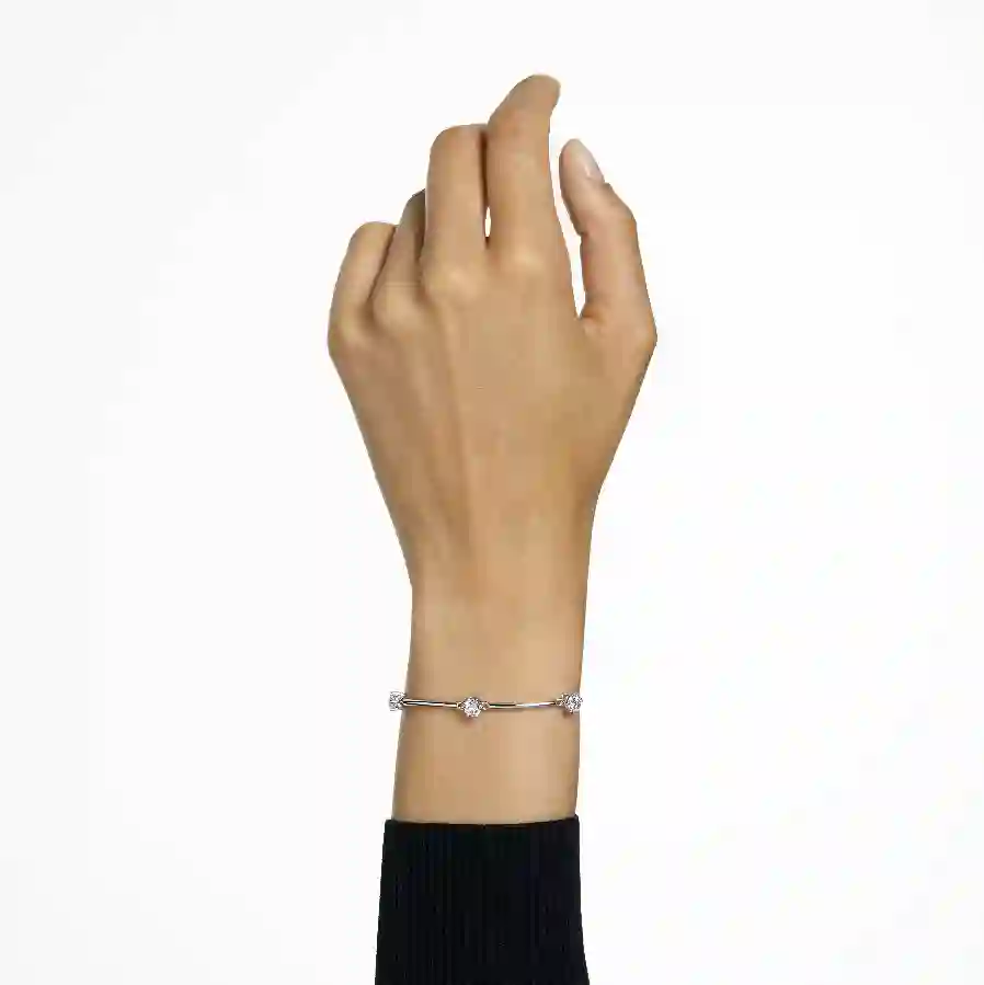 Resim Constella Bileklik, Yuvarlak kesim, Beyaz, Rodyum kaplama