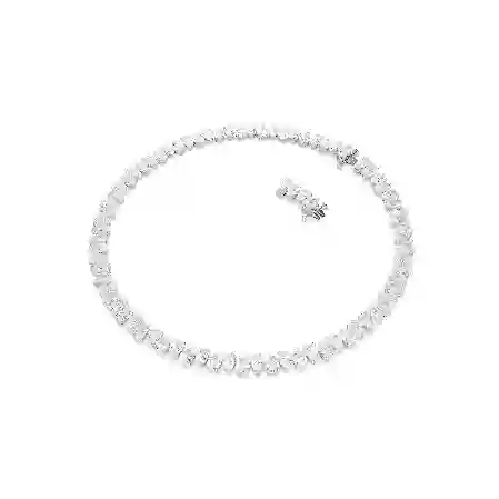 Resim Matrix Tennis kolye, Armut kesim, Beyaz, Rodyum kaplama