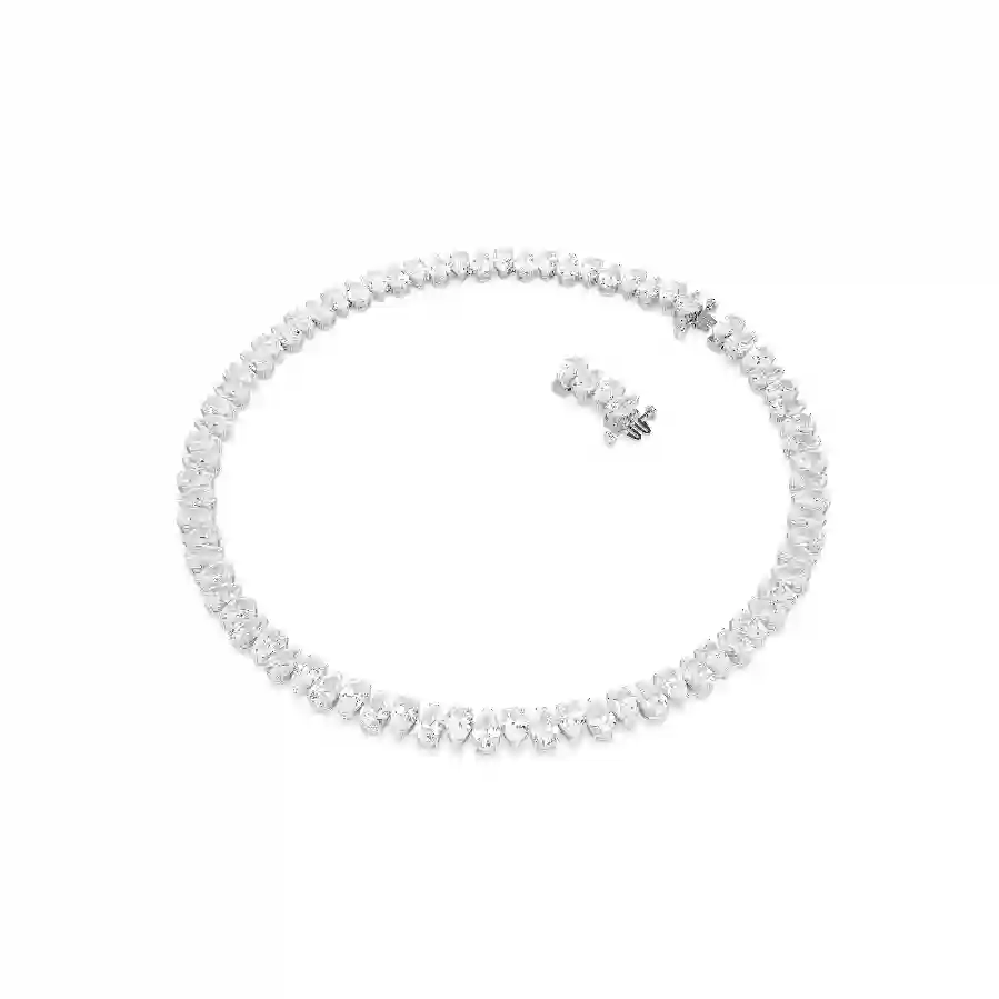 Resim Matrix Tennis kolye, Armut kesim, Beyaz, Rodyum kaplama