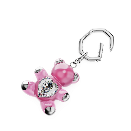 Resim Teddy Anahtarlık, Ayıcık, Pembe, Rodyum kaplama