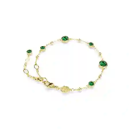 Resim Imber Bileklik, Yuvarlak kesim, Yeşil, Altın rengi kaplama