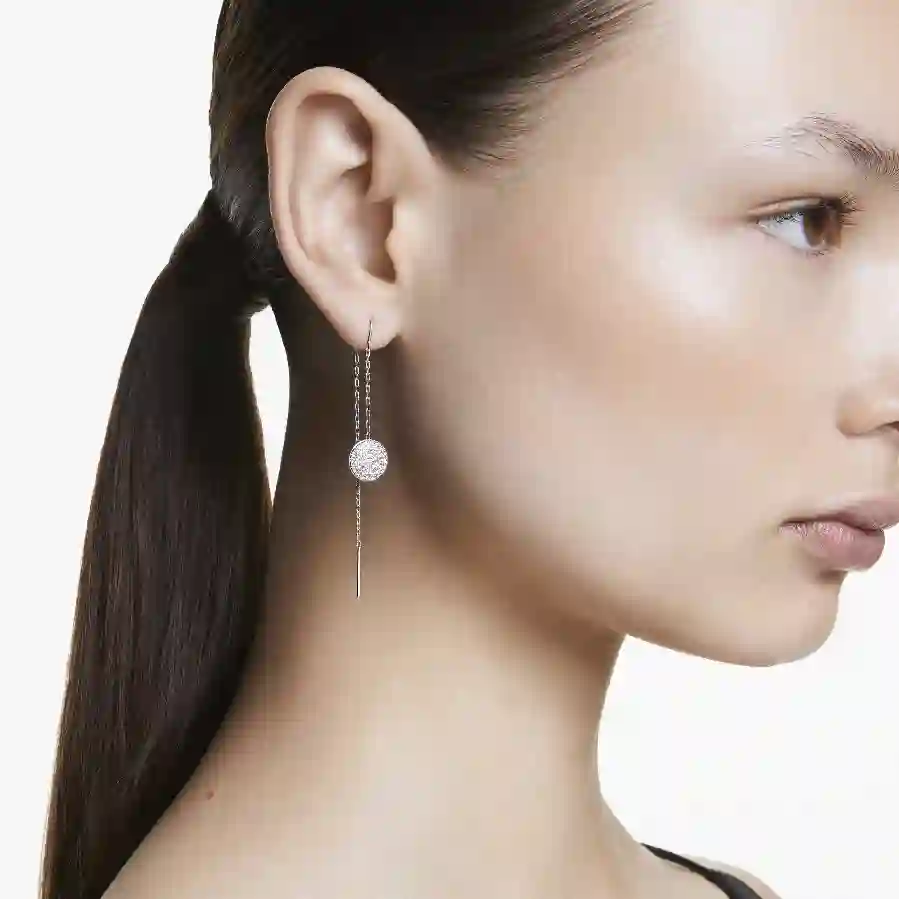 Resim Meteora damla küpeler, Beyaz, Rodyum kaplama