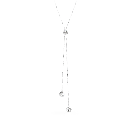 Resim Una Angelic Y Kolye, Yuvarlak kesim, Beyaz, Rodyum kaplama