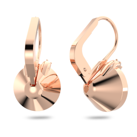 Resim Bella V damla küpeler, Yuvarlak kesim, Pembe, Pembe altın rengi kaplama