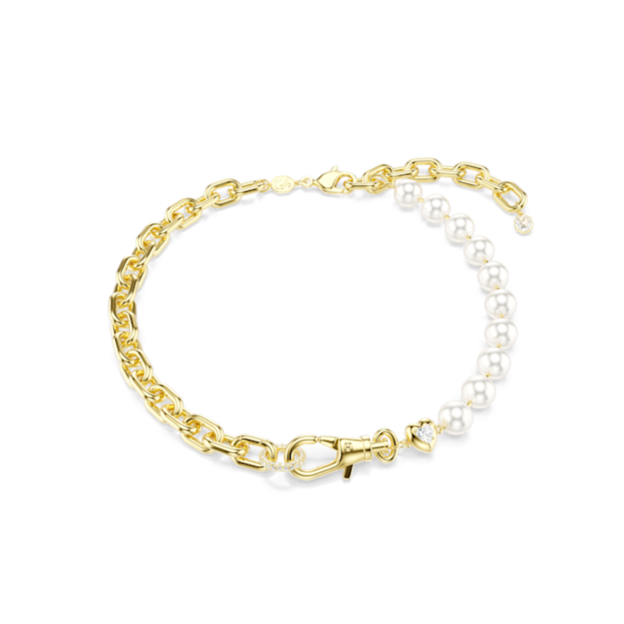 Resim Idyllia Kolye, Kristal inci, Beyaz, Altın rengi kaplama