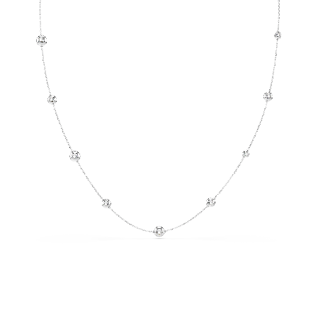 Resim Una Angelic Dizi Kolye, Yuvarlak kesim, Beyaz, Rodyum kaplama