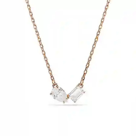 Resim Mesmera Set, Armut kesim, Sekizgen kesim, Beyaz, Pembe altın rengi kaplama