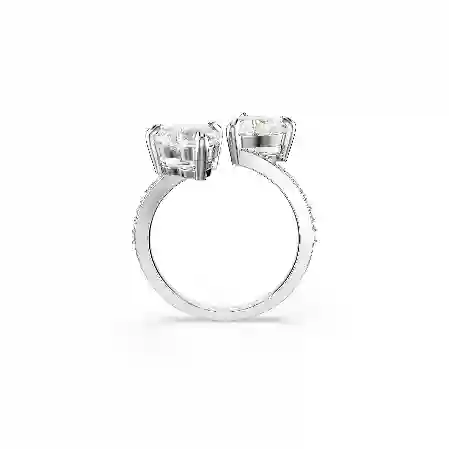 Resim Mesmera Attract Açık Yüzük, Kalp kesim, Pavé, Kalp, Beyaz, Gümüş renkli yüzey