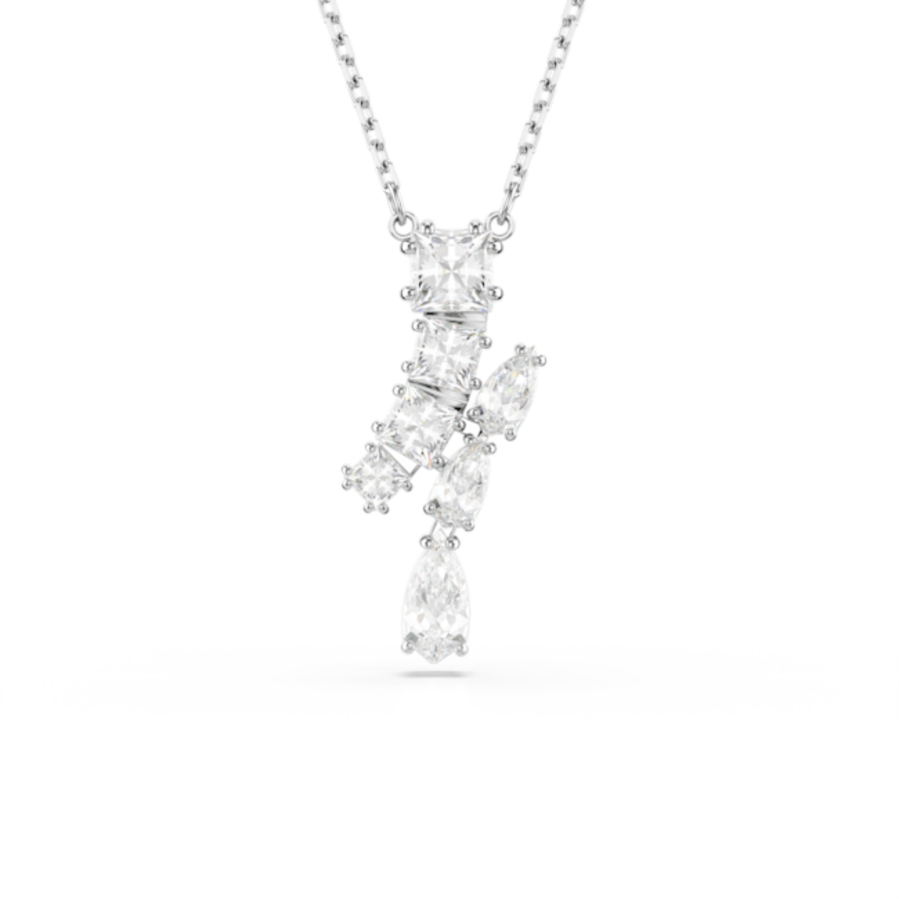 Resim Matrix Kolye, Karışık kesimler, Beyaz, Rodyum kaplama