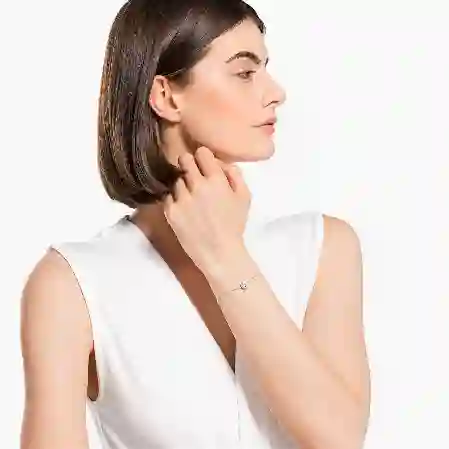 Resim Una Angelic Bileklik, Karışık yuvarlak kesimler, Beyaz, Rodyum kaplama