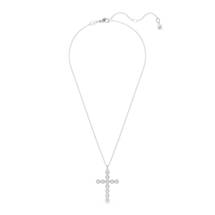 Resim Insigne Kolye, Karışık kesimler, Haç, Beyaz, Rodyum kaplama