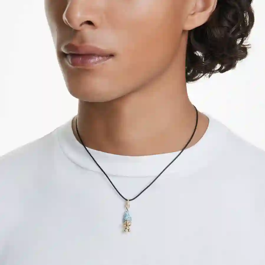 Resim Good Luck Trolls Kolye, Troll, Mavi, Altın rengi kaplama