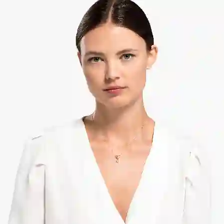 Resim Lifelong Heart Kolye, Beyaz, Pembe altın rengi kaplama