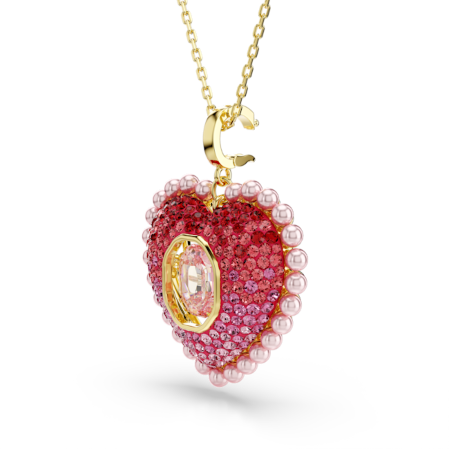 Resim Idyllia Kolye, Karışık kesimler, Kalp, Pembe, Altın rengi kaplama