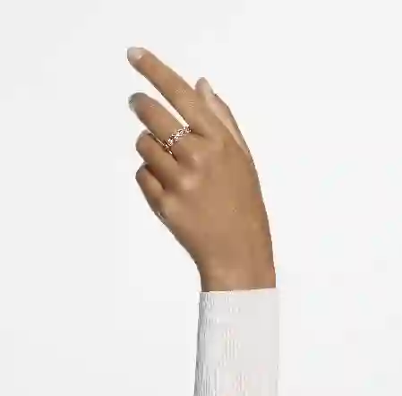 Resim Una Angelic Yüzük, Yuvarlak kesim, Beyaz, Pembe altın rengi kaplama