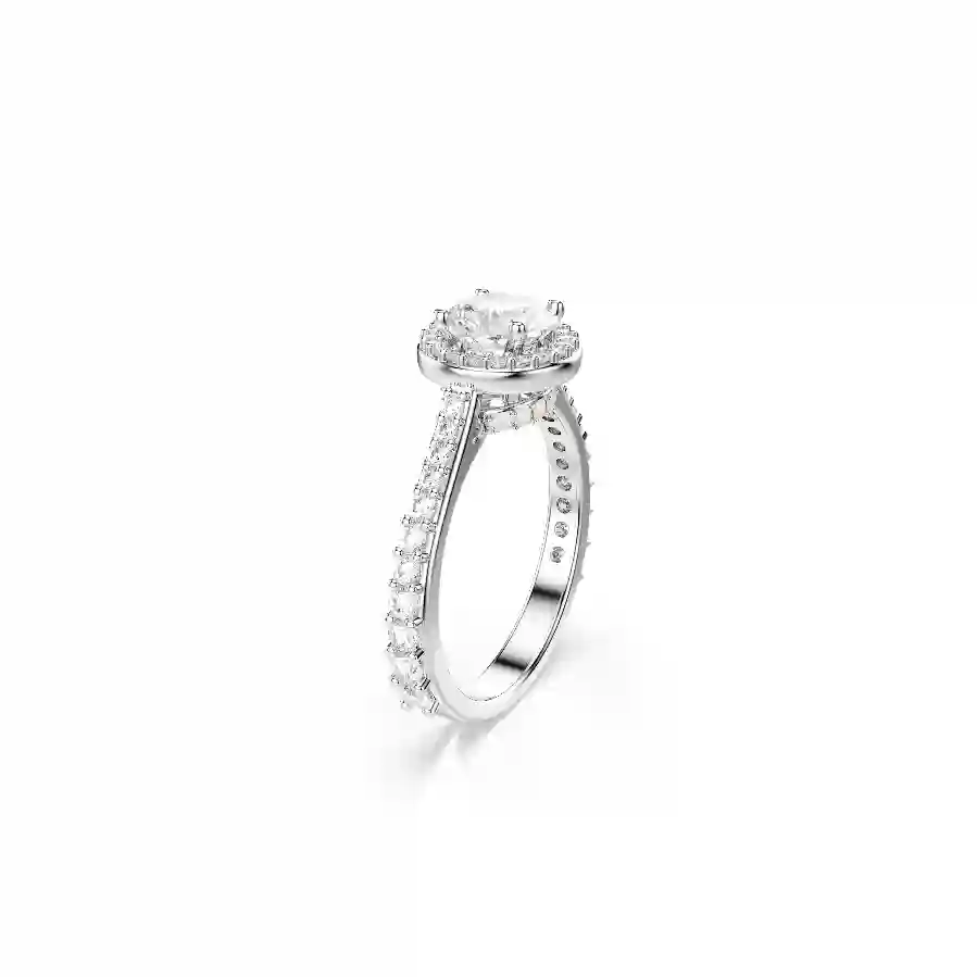 Resim Una Angelic Yüzük, Yuvarlak kesim, Beyaz, Gümüş renkli yüzey