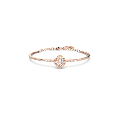 Resim Swarovski Sparkling Dance Bileklik, Yonca, Beyaz, Pembe altın rengi kaplama