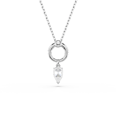 Resim Mesmera Kolye, Armut kesim, Beyaz, Rodyum kaplama