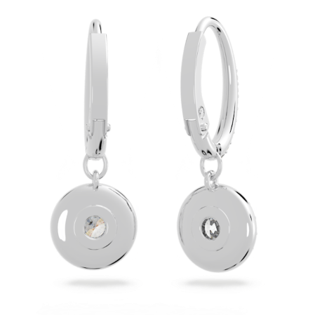 Resim Angelic damla küpeler, Yuvarlak kesim, Beyaz, Rodyum kaplama