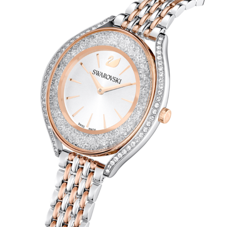 Resim Crystalline Aura Saat, İsviçre Üretimi, Metal bileklik, Rose Altın tonu, Karışık metal yüzey