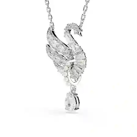 Resim Swan Vienna Kolye, Kuğu, Beyaz, Rodyum kaplama