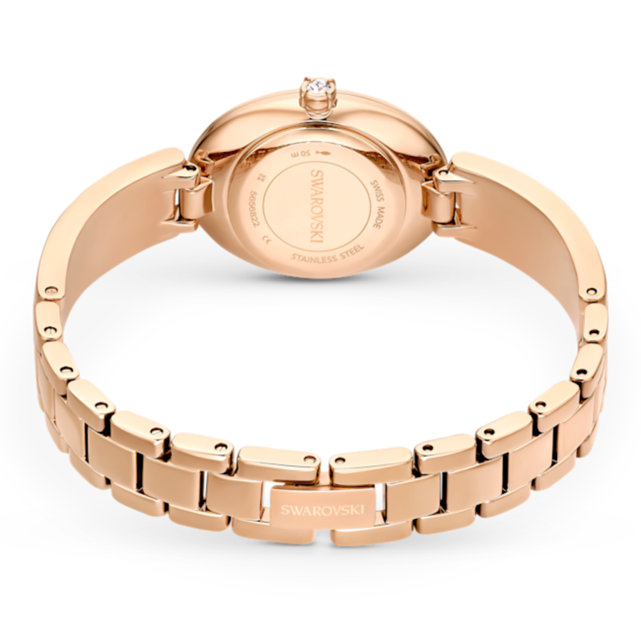 Resim Crystal Rock Oval Saat, İsviçre Üretimi, Kristal bileklik, Mavi, Pembe altın rengi yüzey