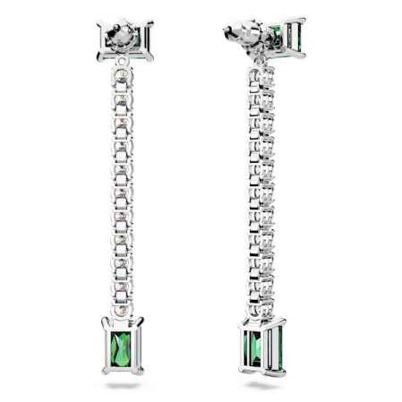 Resim Matrix damla küpeler, Karışık kesimler, Yeşil, Rodyum kaplama