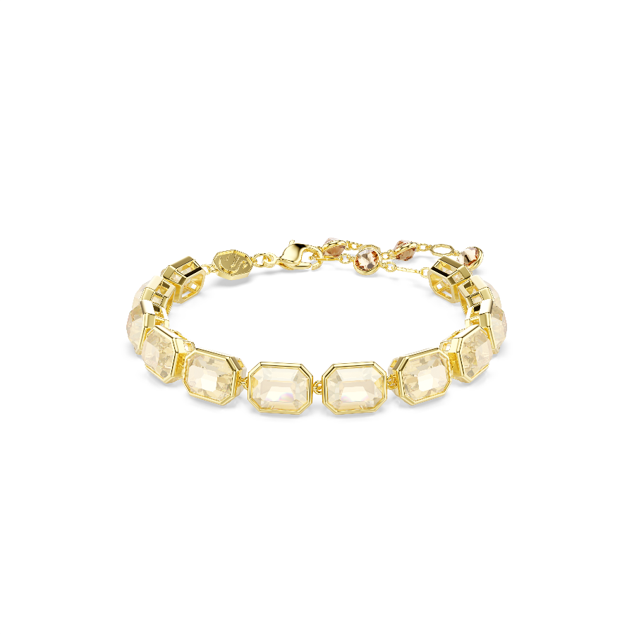 Resim Millenia Tennis bileklik, Sekizgen kesim, Caramel, Altın rengi kaplama