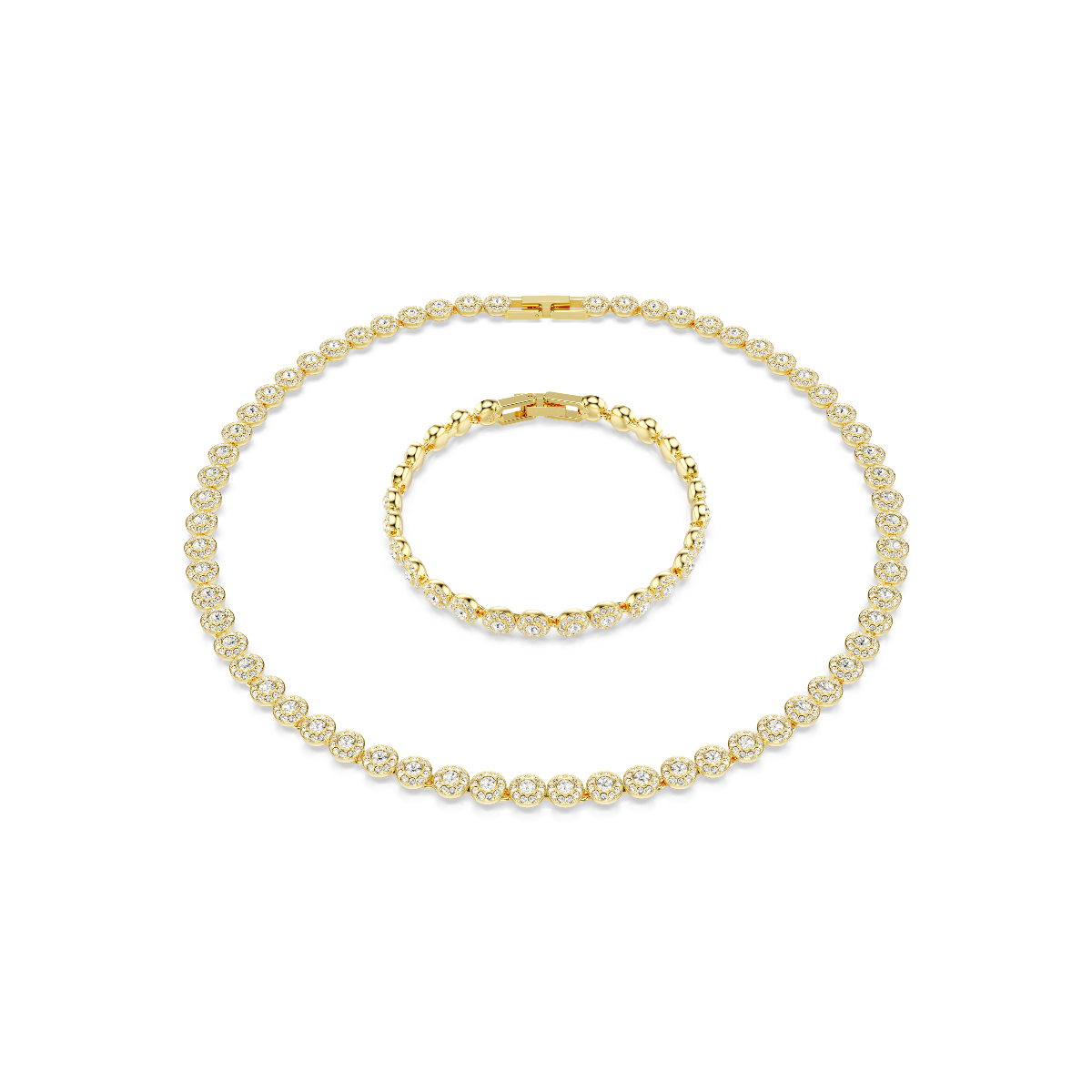 Resim Una Angelic Set, Yuvarlak kesim, Beyaz, Altın rengi kaplama
