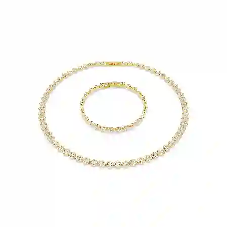 Resim Una Angelic Set, Yuvarlak kesim, Beyaz, Altın rengi kaplama