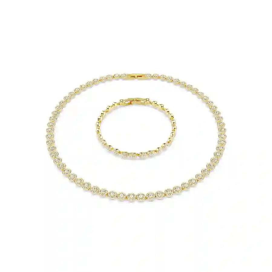 Resim Una Angelic Set, Yuvarlak kesim, Beyaz, Altın rengi kaplama