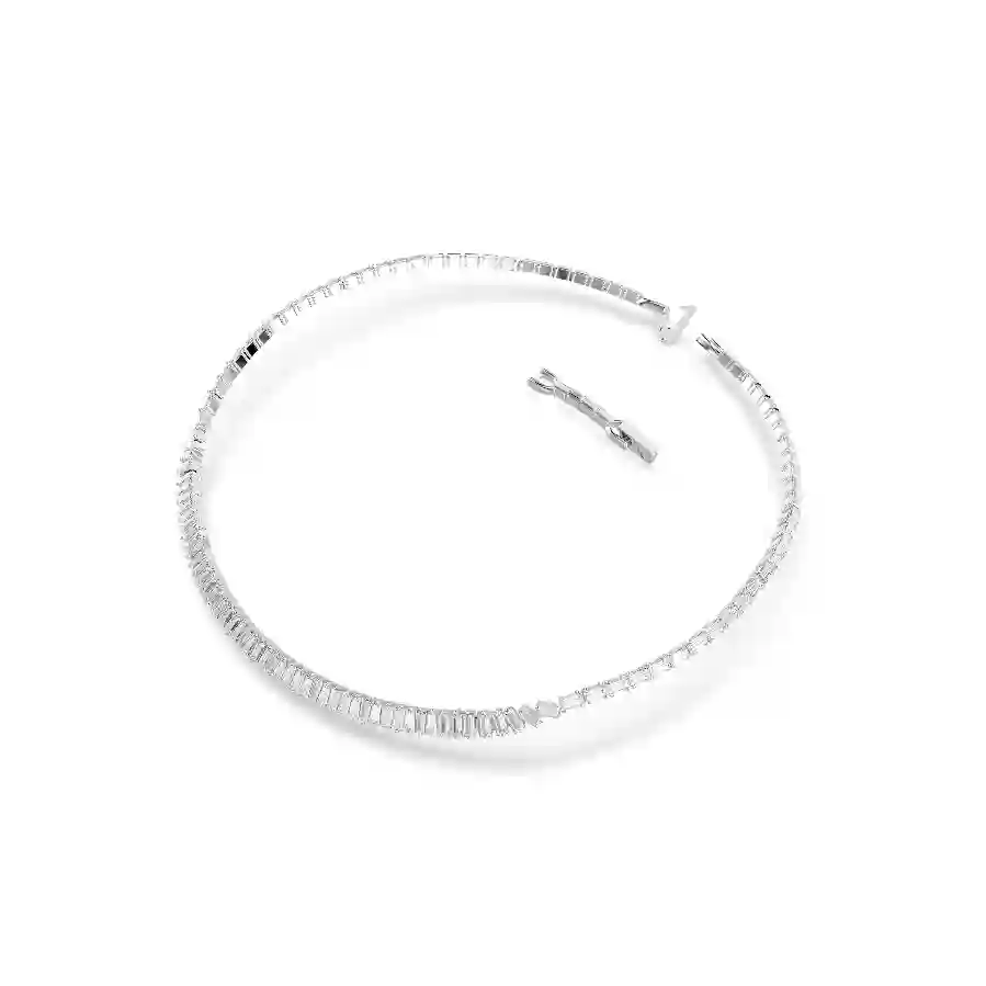 Resim Matrix Kolye, Baget kesim, Beyaz, Rodyum kaplama