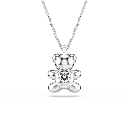Resim Teddy Kolye, Ayıcık, Mavi, Rodyum kaplama