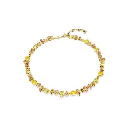 Resim Gema Tennis kolye, Karışık kesimler, Sarı, Altın rengi kaplama