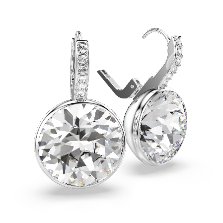 Resim Millenia damla küpeler, Yuvarlak kesim, Beyaz, Rodyum kaplama