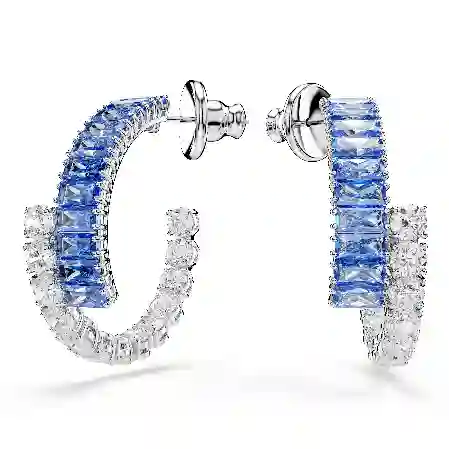 Resim Matrix halka küpeler, Karışık kesimler, Mavi, Rodyum kaplama