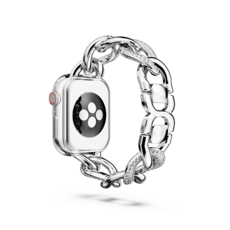 Resim Sparkling Zincir kordon, Apple Watch® 40 mm ve 41 mm ile uyumlu, Gümüş rengi, Paslanmaz çelik