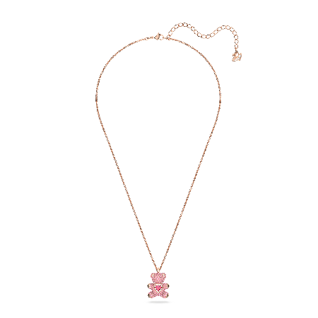 Resim Teddy Kolye, Ayıcık, Pembe, Pembe altın rengi kaplama