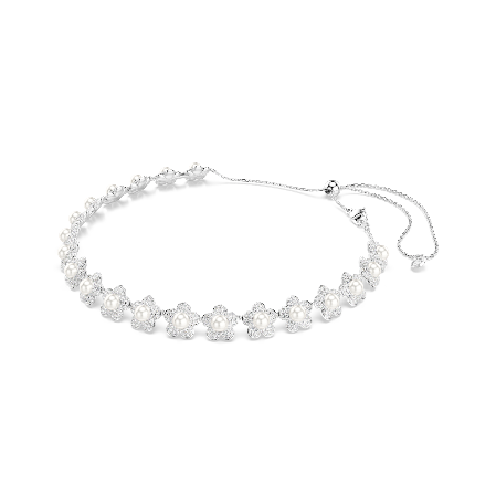 Resim Ariana Grande x Swarovski Gerdanlık, Kristal inci, Yuvarlak kesim, Beyaz, Rodyum kaplama