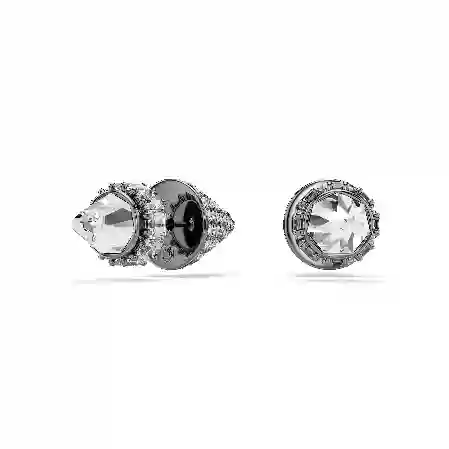 Resim Sublima düğme Küpeler, Çivi, Beyaz, Rutenyum kaplama