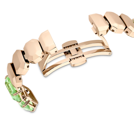 Resim Saat, Sekizgen kesim bileklik, Yeşil, Şampanya altın rengi yüzey