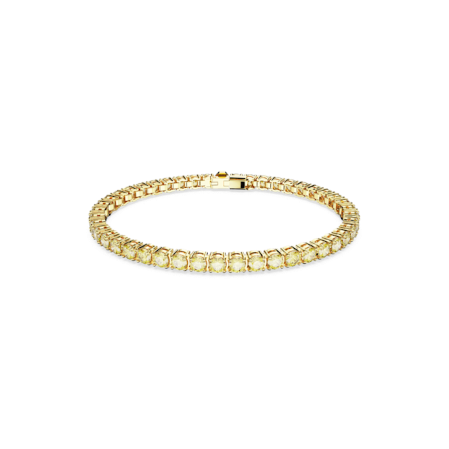 Resim Matrix Tennis Bileklik, Yuvarlak kesim, Sarı, Altın rengi kaplama