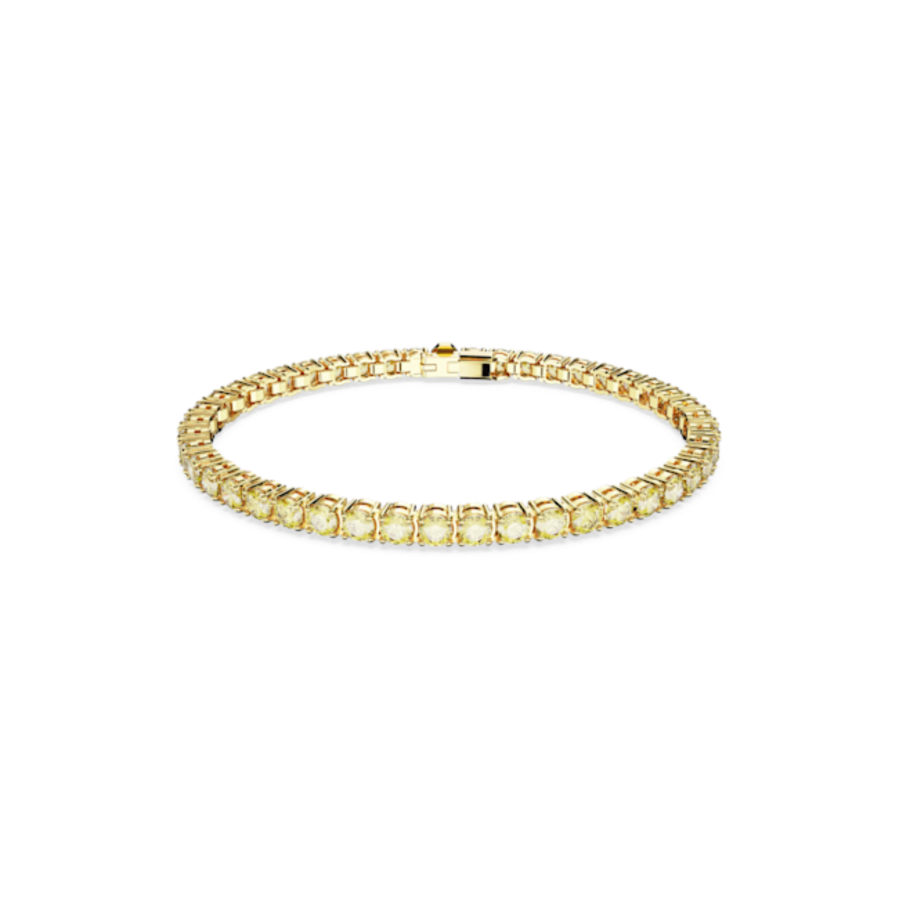 Resim Matrix Tennis Bileklik, Yuvarlak kesim, Sarı, Altın rengi kaplama