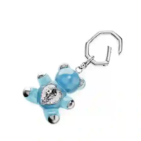 Resim Teddy Anahtarlık, Ayıcık, Mavi, Rodyum kaplama