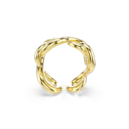 Resim Dextera Açık Yüzük, Yuvarlak kesim, Beyaz, Altın rengi kaplama