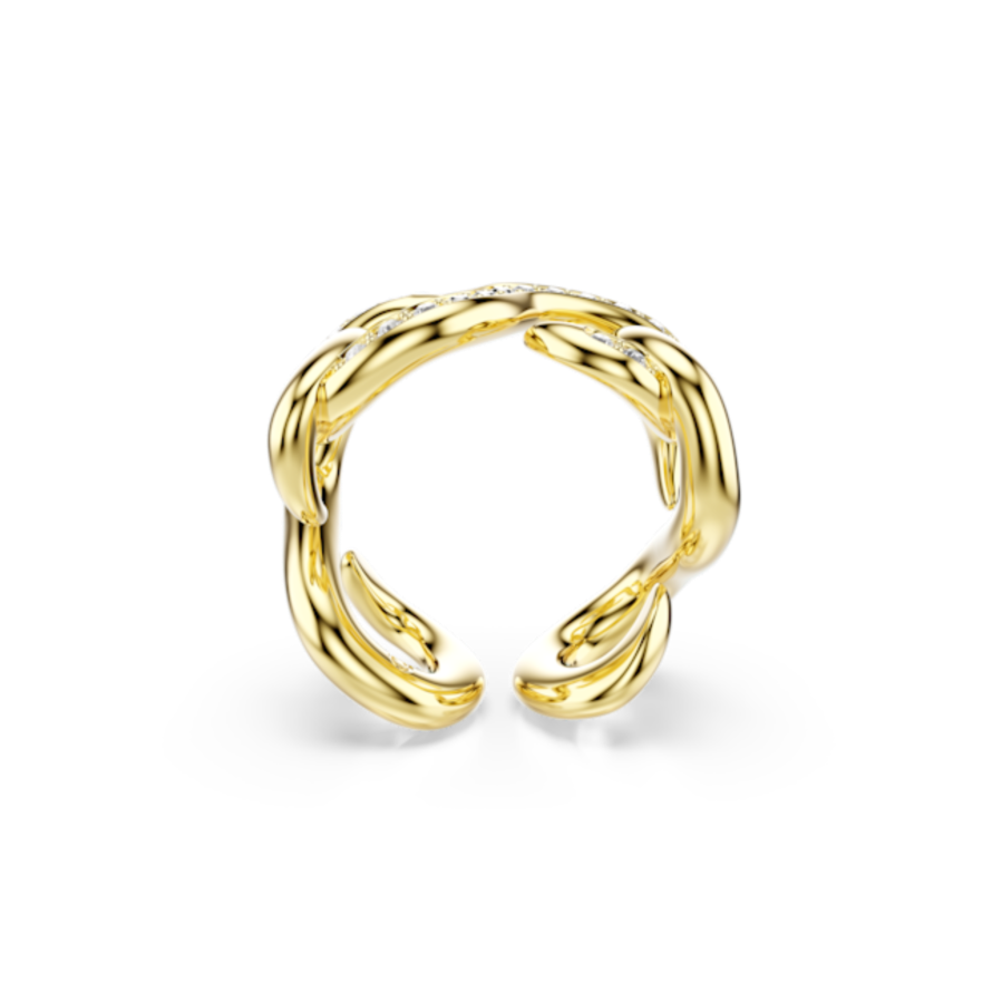 Resim Dextera Açık Yüzük, Yuvarlak kesim, Beyaz, Altın rengi kaplama