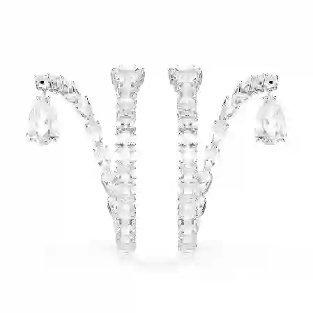 Resim Matrix halka küpeler, Karışık kesimler, Beyaz, Rodyum kaplama