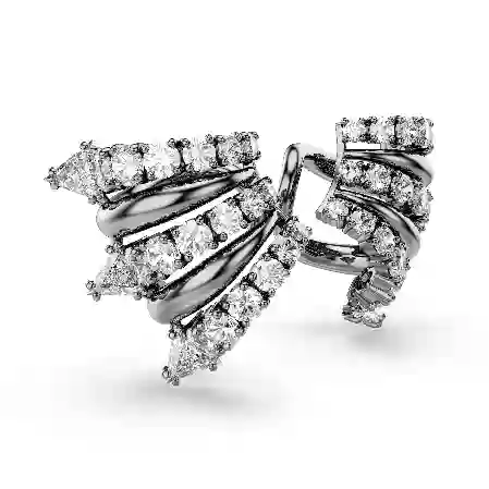 Resim Sublima kelepçe küpe, Beyaz, Rutenyum kaplama