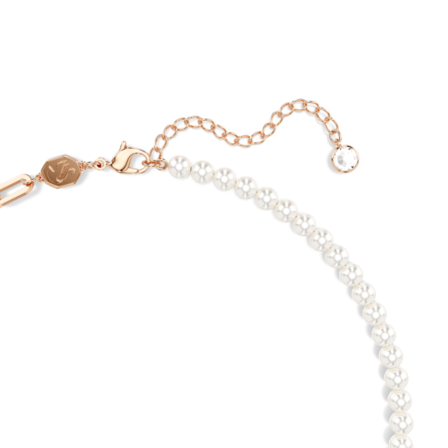 Resim Teddy Kolye, Kristal inci, Ayıcık, Pembe, Pembe altın rengi kaplama