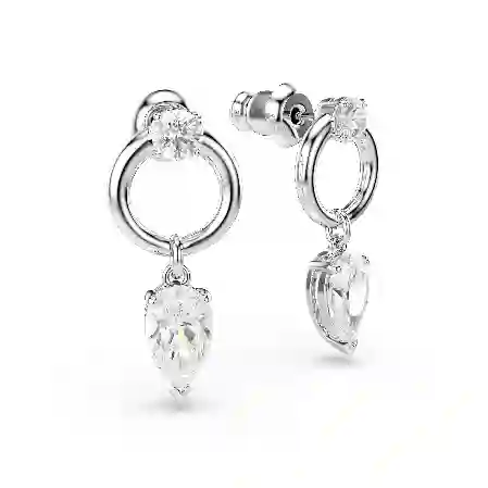 Resim Mesmera damla küpeler, Karışık kesimler, Beyaz, Rodyum kaplama